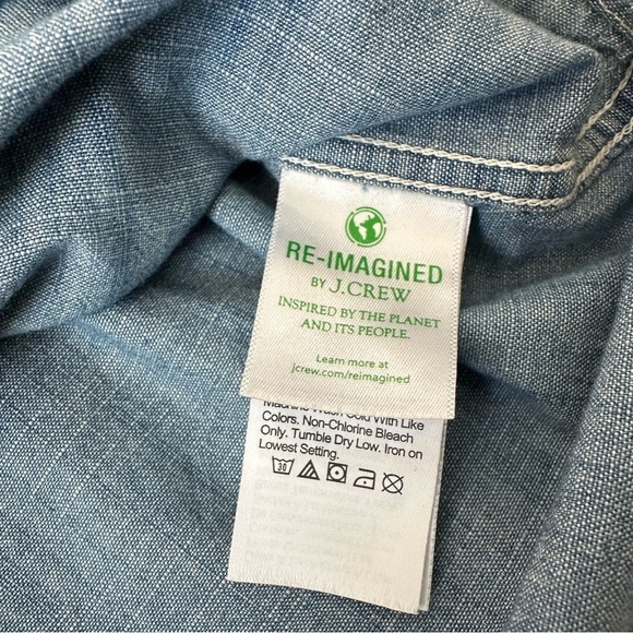 J. Crew Factory Boy's Long Sleeve Blue Chambray Button Up Shirt Size 10 - Picture 7 of 9